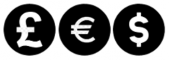 GBP Euro and USD currency icons